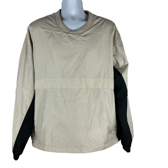 Dockers Golf Windbreaker Jacket Size L Mens Beige & Black Polyester - Picture 1 of 7